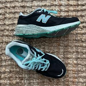 New Balance W990AB3 990v3 Made in USA Heritage Black Aqua Sneakers Women's 8.5